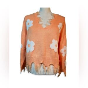 Just Polly New York Junior’s Distressed Sweater – Size M